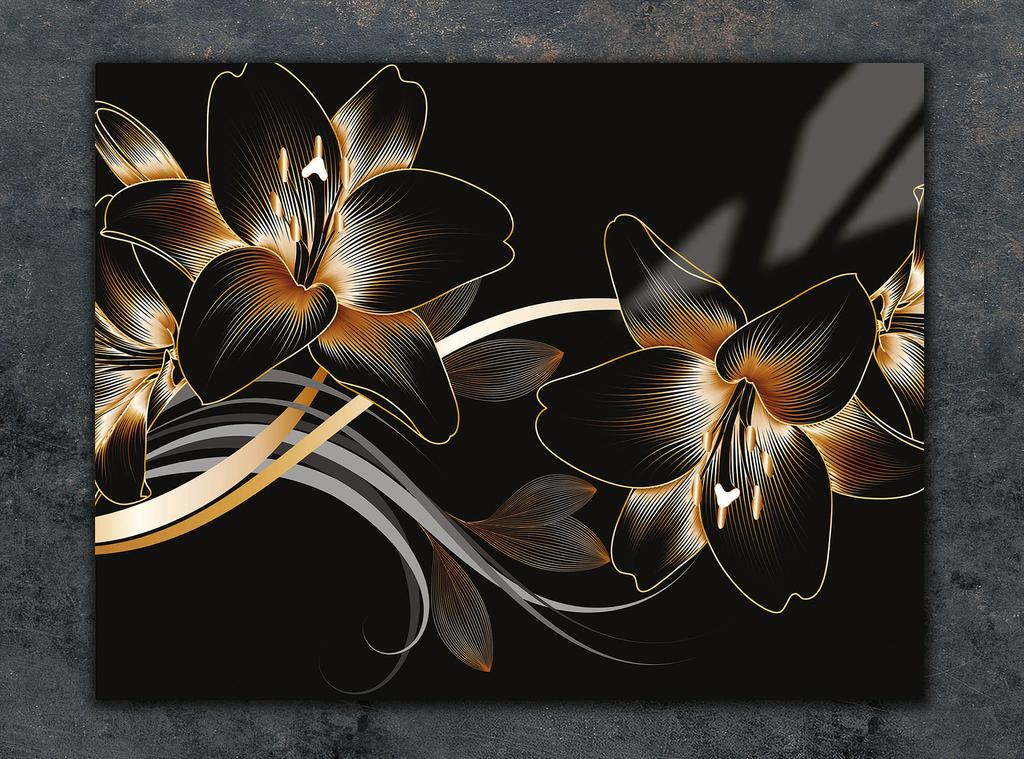 SZKLANA DESKA DO KROEJNIA 30x22 ORCHIDEA