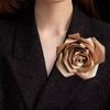 French Large Rose Brooch, A Feminine Handcrafted Fabric Brooch with A High-end Design Sense