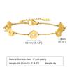 Stainless Steel Flower Necklace, Gold Plated Link Women Pendant Flower Charms Jewelry