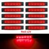10 Pcs 6 Row Truck Trailer One Side Lighting LED Dump Custom Marker Lamp Decor Trays (Red)