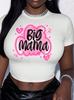 Spring and Summer Hot-selling New European and American Simple and Fashionable Multi-pattern Heat Transfer Trendy Girl Slim Short Sleeves