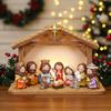Christmas Manger Scene Figurine Set Cartoon Nativity Characters Decorative Ornament For Holiday Home Decoration And Gift Giving