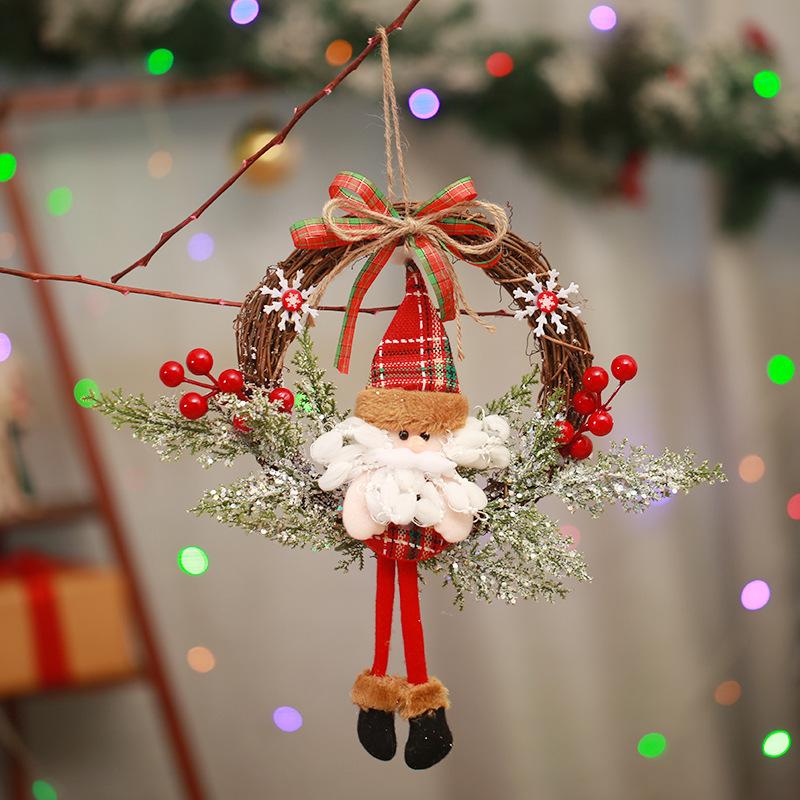 30CM Christmas Wreath Garland - Holiday Door Hanging Decoration for Home, Hotel, or Mall