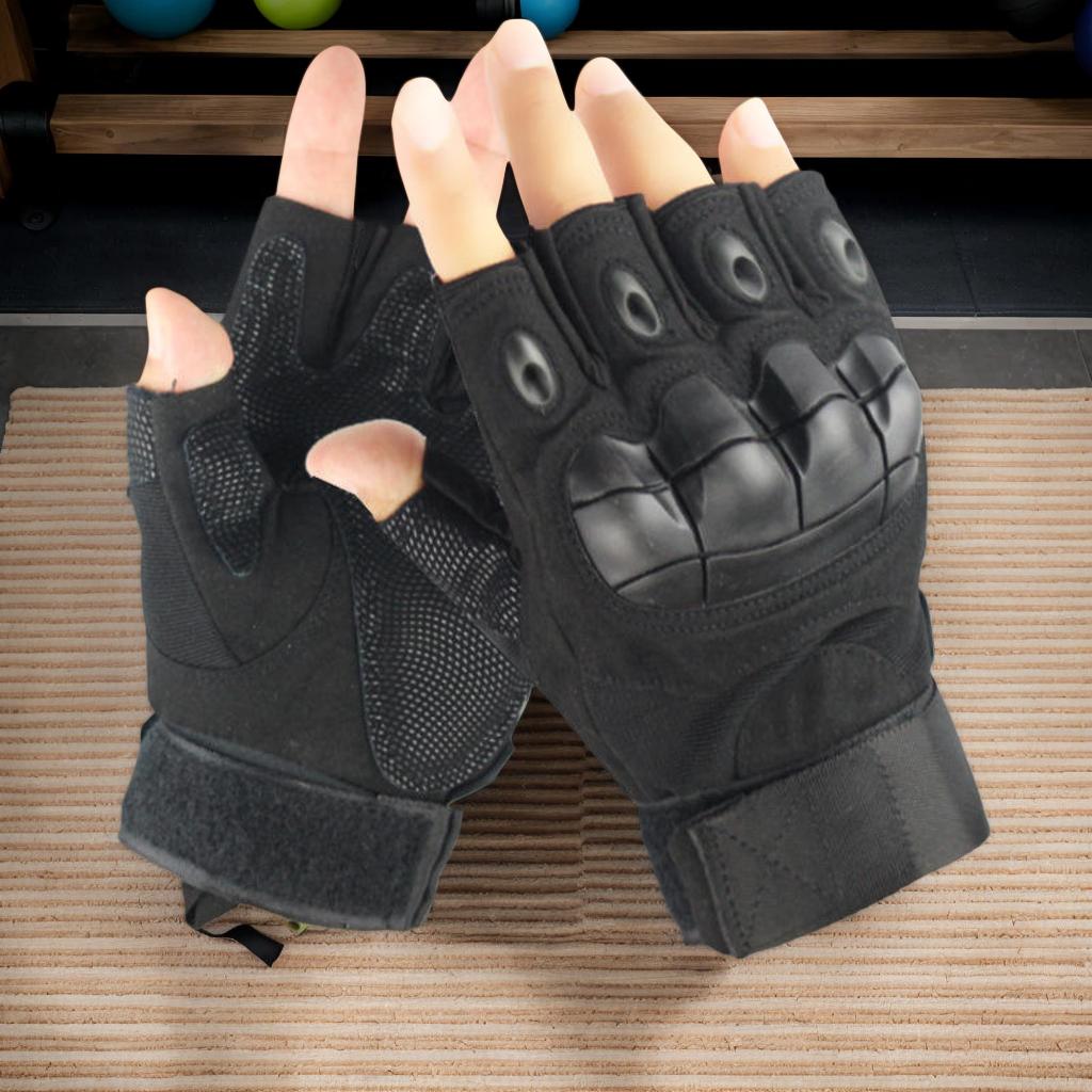 Custom Logo Fingerless Palm Padded Anti-Slip Half Finger Gloves for Motorcycle Work Paintball Men