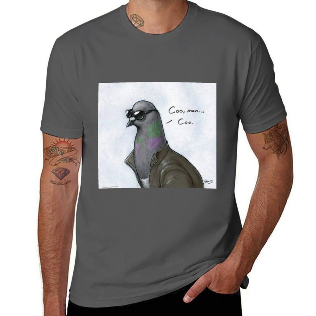 Coo Unisex Coo Pigeon Tshirt Work Basic Short Sleeve Top