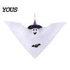 Ghost Decoration for Yard Halloween Hanging Decoration, Cute Flying White with Witch Hat Wind Flowing And Bat Pattern Indoor Outdoor Patio