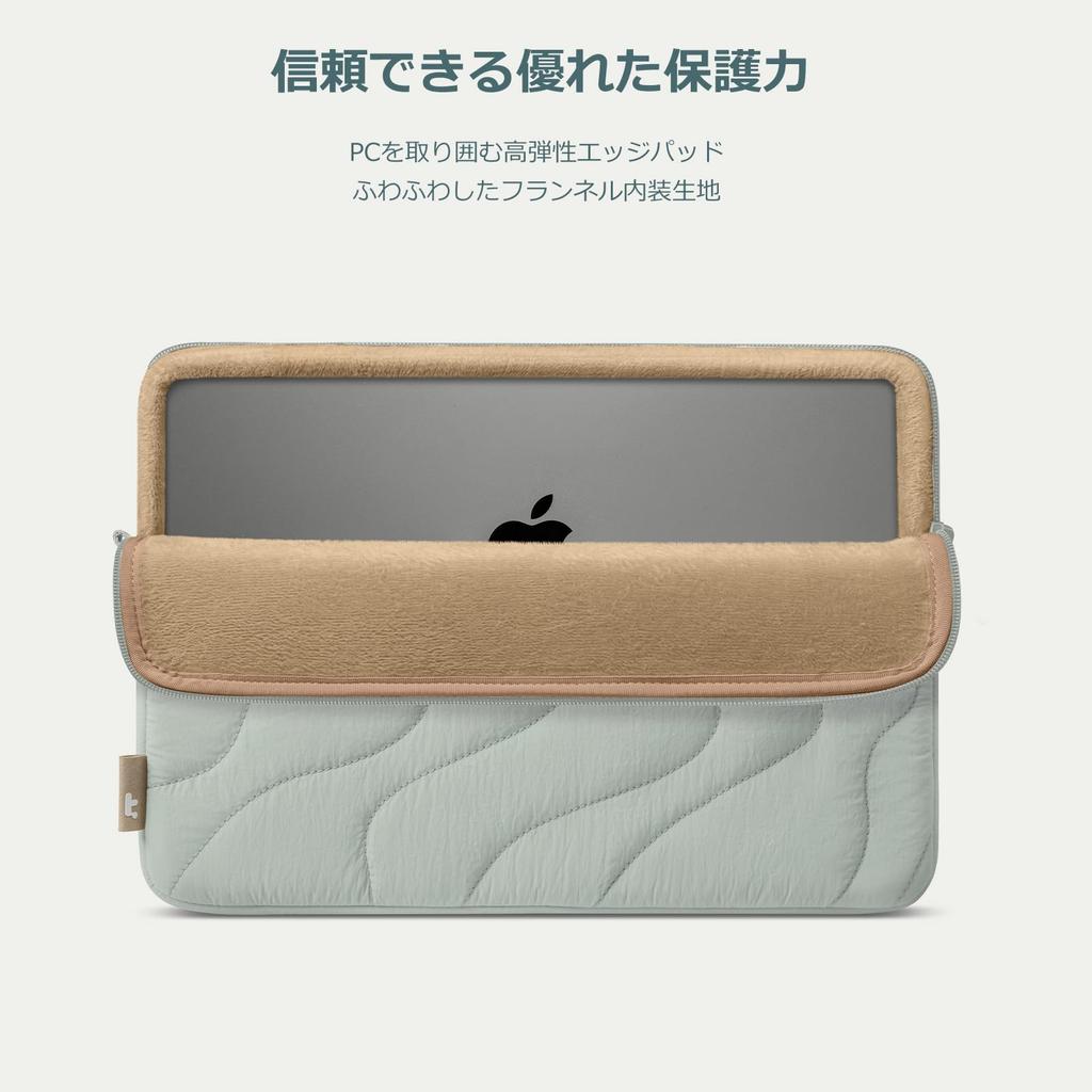 tomtoc Protection Laptop Case for MacBook Pro iPad Pro M5 2025 iPad Air Cute Quilted Laptop Case Sleeve Laptop Bag Lakeside 360° 14-inch