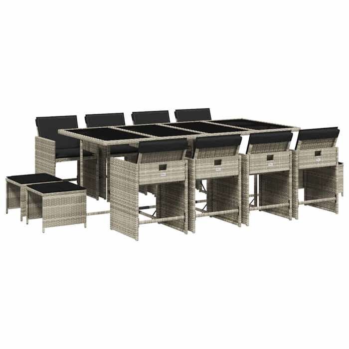 VidaXL 13-Piece Garden Dining Set with Cushions, Patio Table and Chairs, Patio Furniture, Furniture 3211163