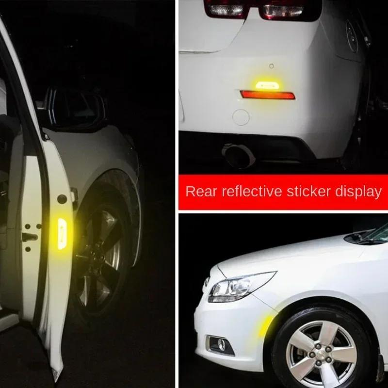 4PCS/Set Universal Safety Warning Signs OPEN High Reflective Tape Autonomous Driving Safety Reflective Strip Door Sticker