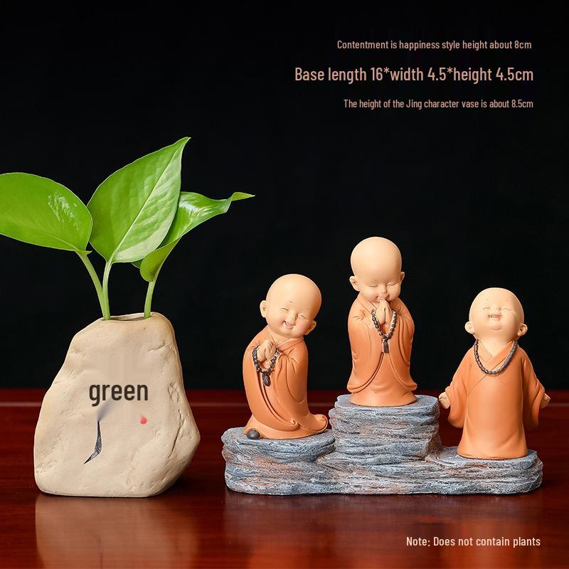 Handmade Cute Little Monk Resin Ornaments for Desktop Decoration