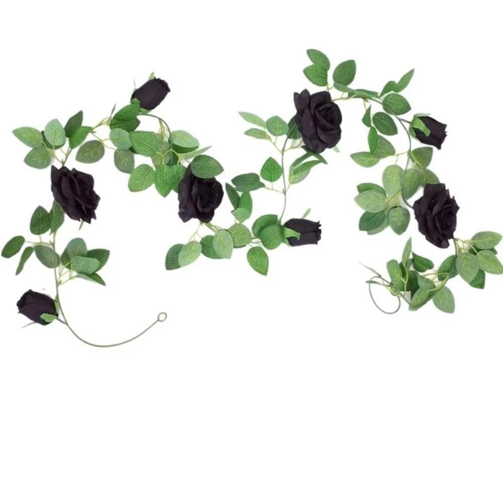 

Rose Pattern Simulated Flowers 200cm Halloween Garland Artificial Rose Vines Home Decoration чёрный