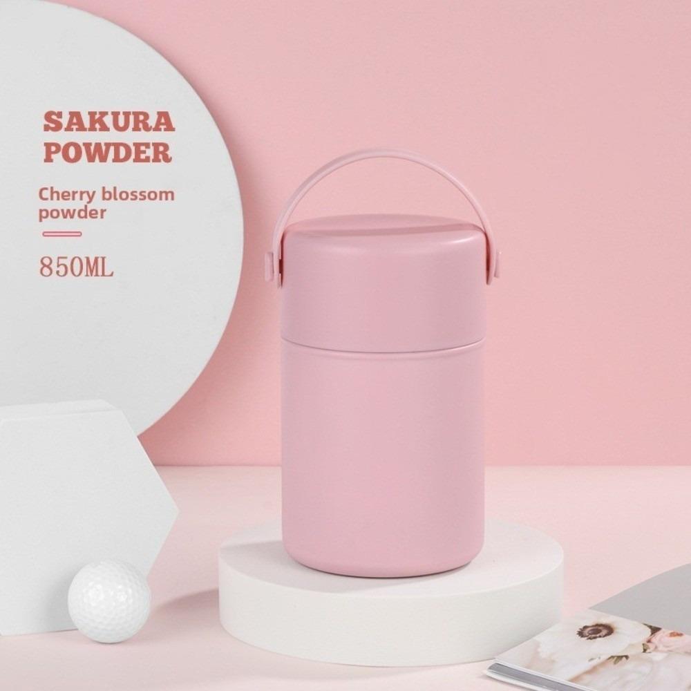 

Stainless Steel Stewing Cup Large Capacity Vacuum Insulated Container New Lunch Box 850ml pink