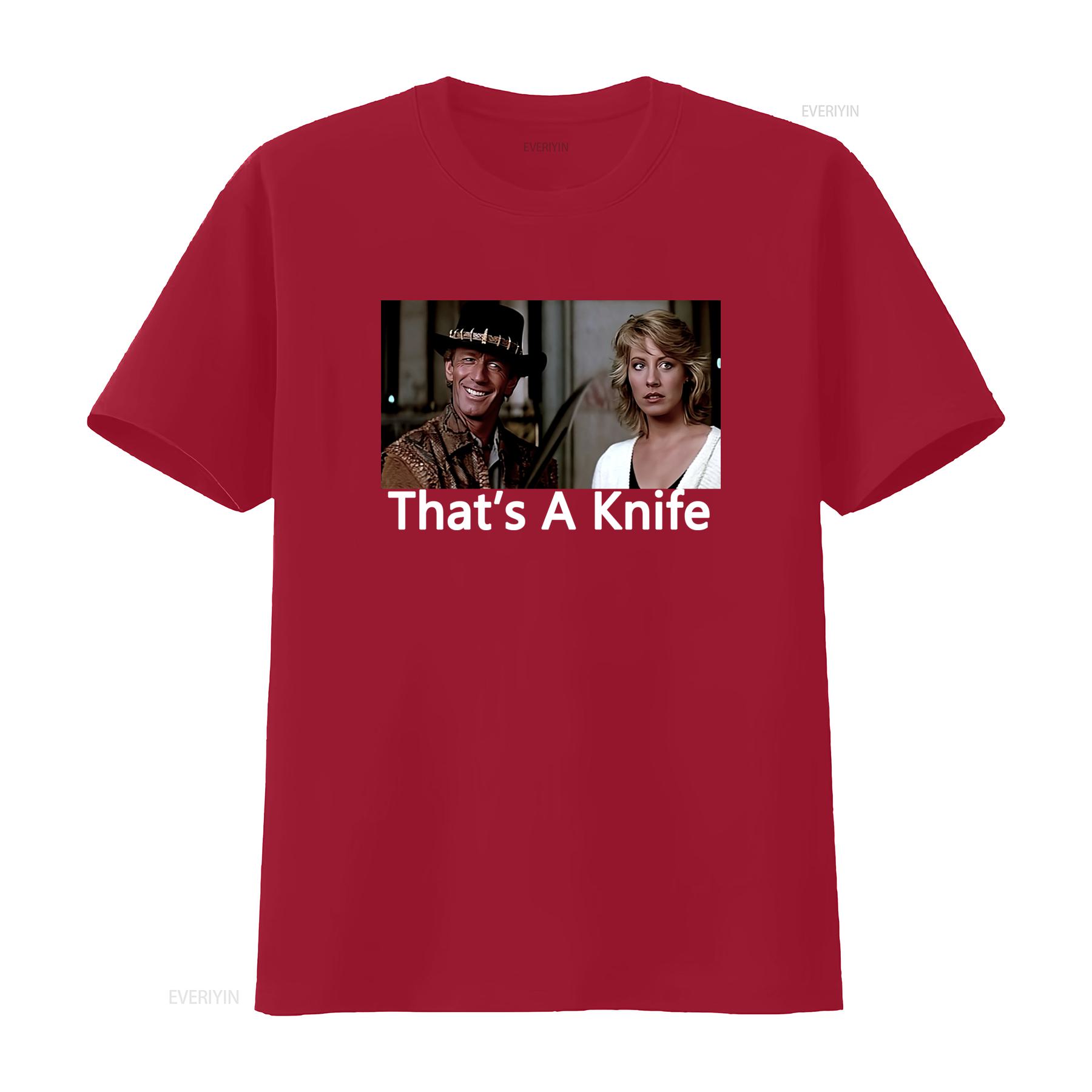 Crocodile Dundee Thats A Knife Funny 80s Movie T Shirt for  vintage Washed Top For Everyday Wear Stretched Breathable Stylish S