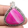 Pendant Pink Botswana Agate Gemstone Mother's Day Gift Silver Jewelry 1.75"