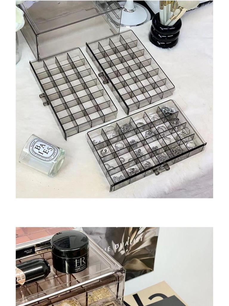 Clear Acrylic Multi-Layer Jewelry Organizer with Drawers for Rings, Earrings, and Necklaces