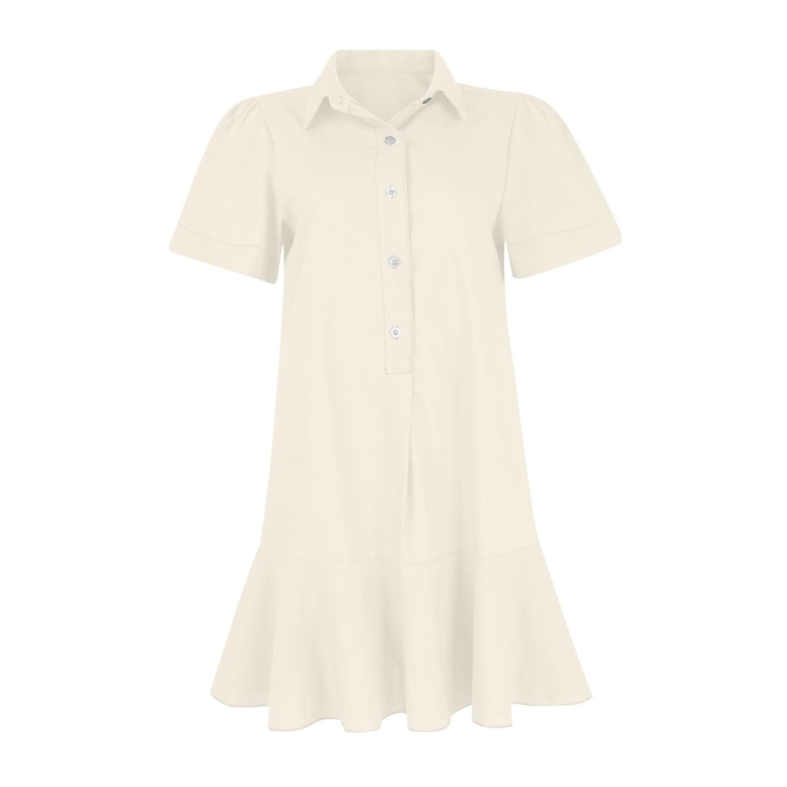 Женская модная повседневная полуоткрытая рубашка с рюшами и подолом — фото 5