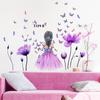 Flower Fairy Purple Colorful Flower Butterfly Home Decal Wall Decal Girl Bedroom DIY Children'S Room Kindergarten Party Mural