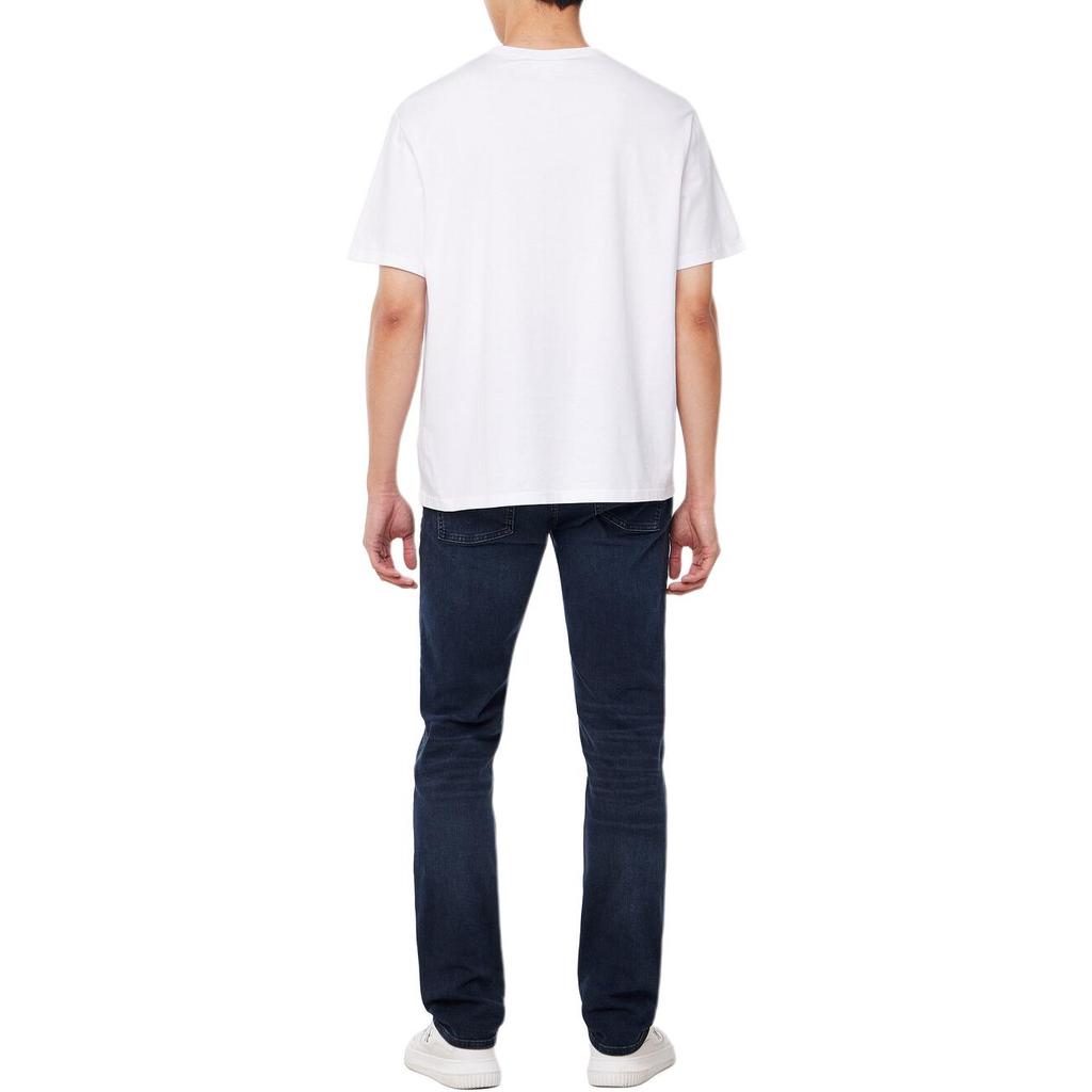 Calvin Klein Crew Neck Letter Short Sleeve T-Shirt Men Tops White 4RB862G-YAA