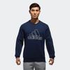 adidas Logo Letter Sportowy Pulower Bluza z Długim Rękawem Męska Bluza Granatowa CV6212