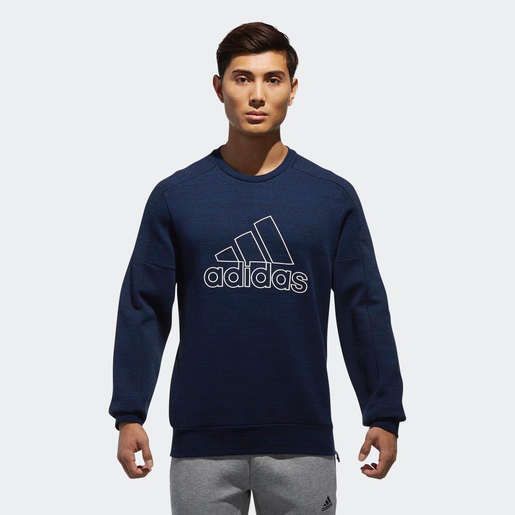 adidas Logo Letter Sportowy Pulower Bluza z Długim Rękawem Męska Bluza Granatowa CV6212
