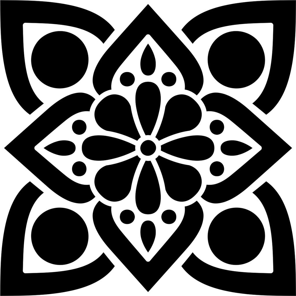 Printtoo Square Floral Pattern Craft Textile Wooden Rubber Stamp Card Making Stamps-2 X 2