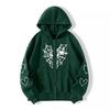 Women S Fall Winter Fleece Hooded Zip Up Cardigan Sweatshirt Spider Web Heart Print