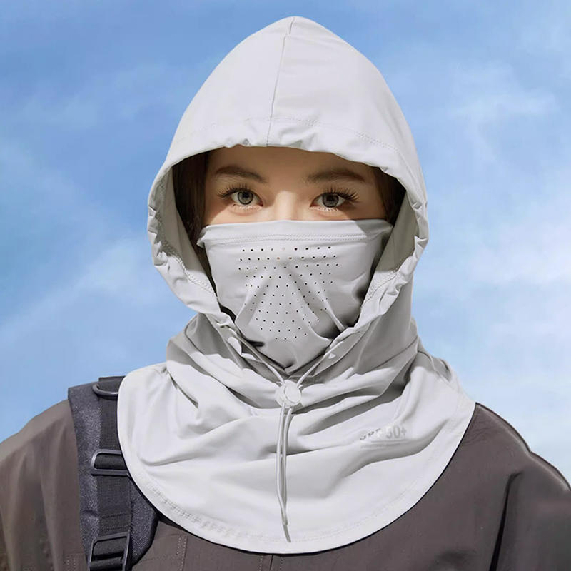 Summer Anti-UV Sunscreen Hat With Mask Shawl Breathable Ice Silk Pullover Cap Head Wrap Unisex Beach Cap For Outdoor Sports