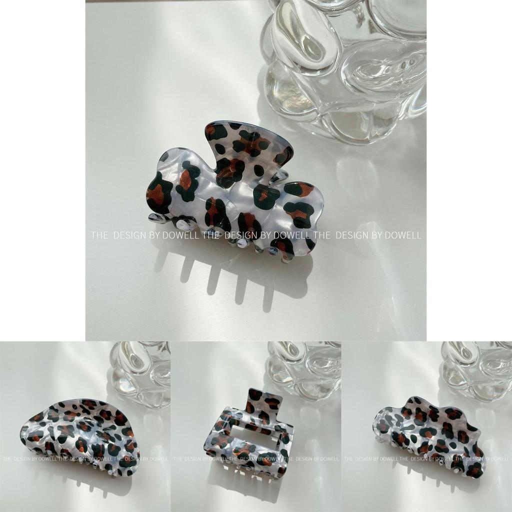 Vintage Chic Leopard Print Hair Clip For Women Handmade Acetate Hair Accessory