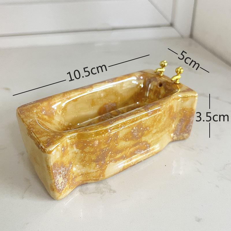 1:12 Scale Miniature Ceramic Bathroom Set - 4-Piece Dollhouse Fixtures