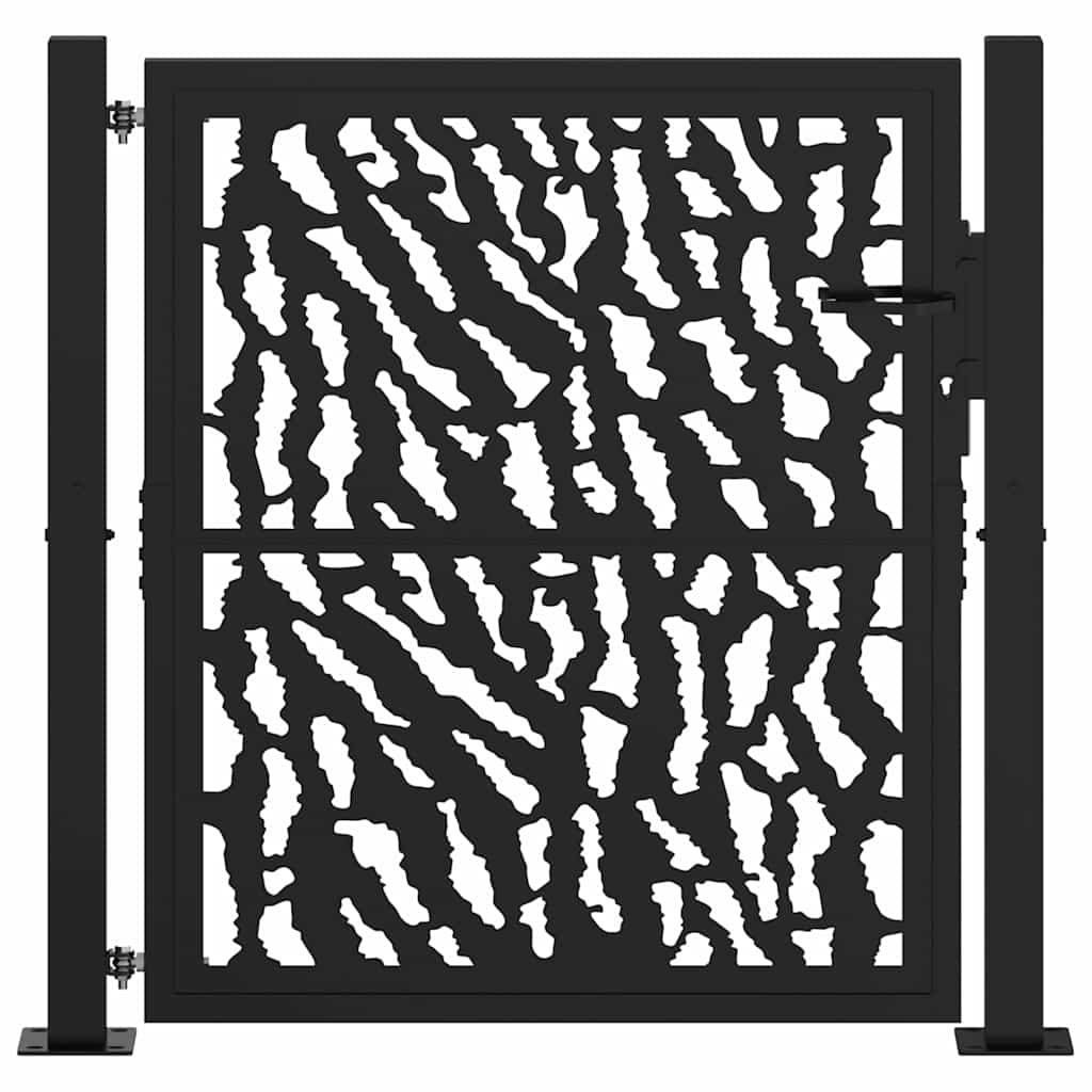 Black Garden Gate 105X106 Cm Steel Construction