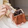 PU Leather Kiss Lock Wallet Solid Color Mini Coin Bag Cute Hasp Coin Purse  Bus Card