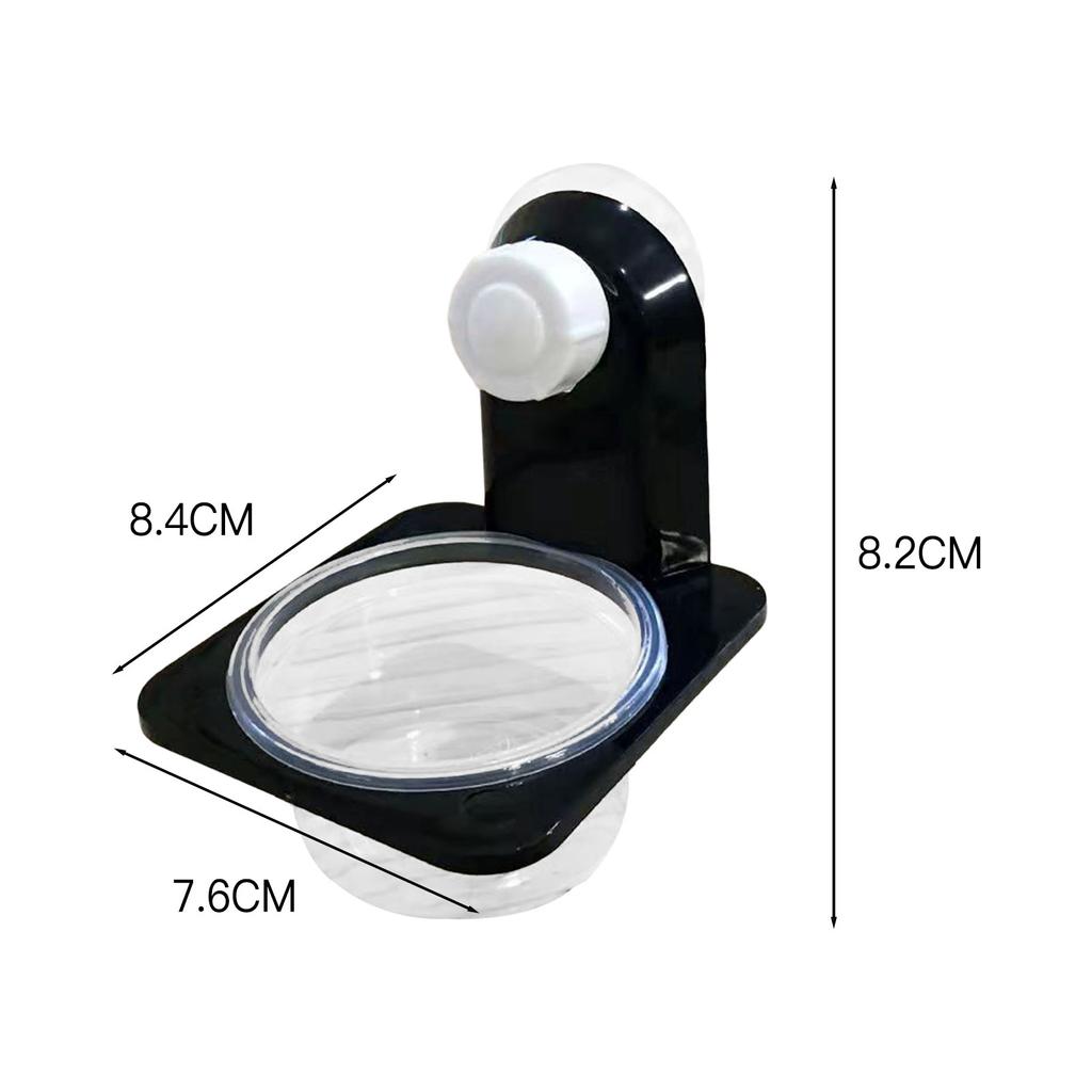 Black Plastic Gecko Feeder Ledge Space Saving Reptile Feeding Ledge Pet Feeder Accessories Supplies Turtle Feeder Pet Supplies