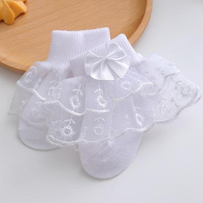 Mädchensocken mit Spitzenschleife: Leichte Prinzessinnensocken für Babys im Frühling und Sommer