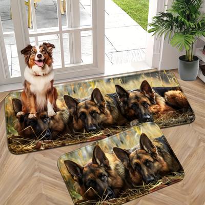 1 Pz Tappeti da Cucina Antifatica, Stampa Cani Impermeabile Antiscivolo Spesso Ammortizzato Tappetino da Cucina Comfort Heavy Duty Tappetino per Stare in Piedi per Cucina