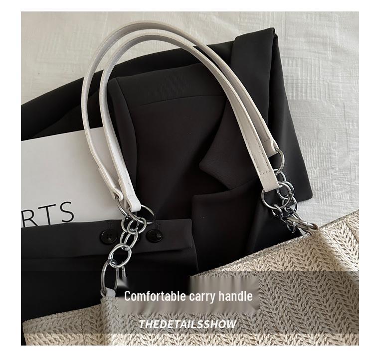 Gewebte Stroh-Tragetasche - Große Kapazität Einzel-Schultertasche für Lässige Sommer 2025 Mode