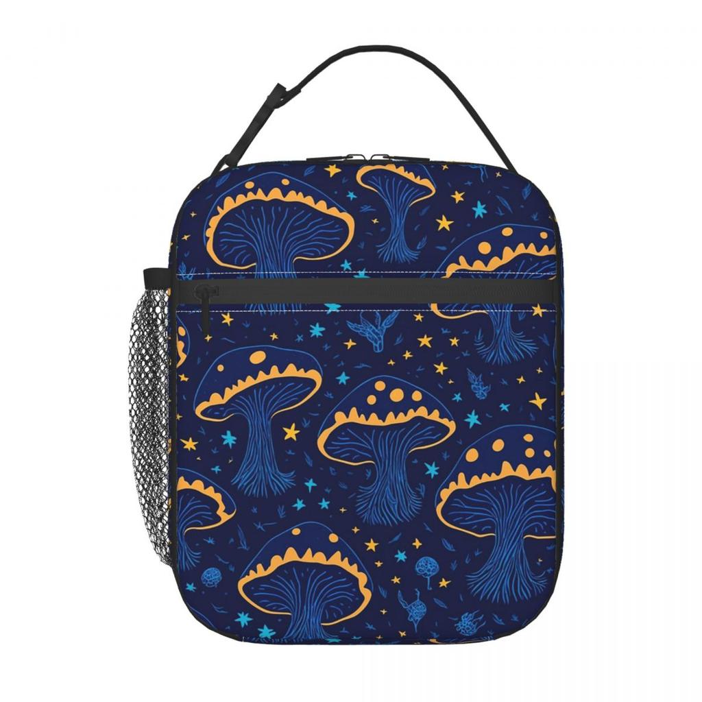 Colorful Magical Mushrooms Pattern Insulated Lunch Bag for Women Kids Leakproof Food Boxes Thermal Lunch Box Tote