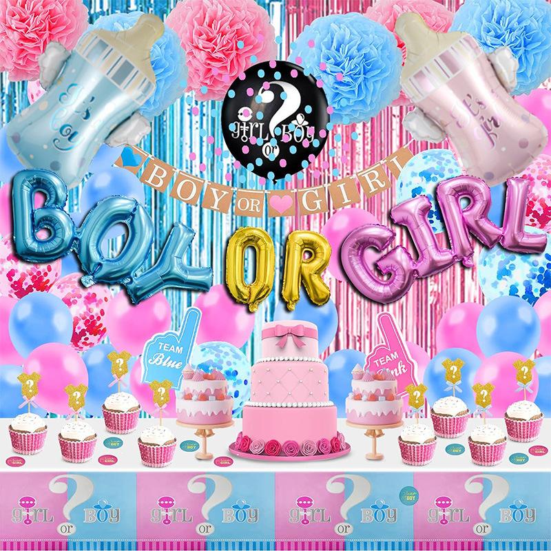 

Раскрытие пола Мальчик Девочка Вечеринка Украшение Воздушный шар Баннер Расшифровка пола Скатерть Дождь Занавес Украшение Композиция Gender Reveal Angel Bottle Set