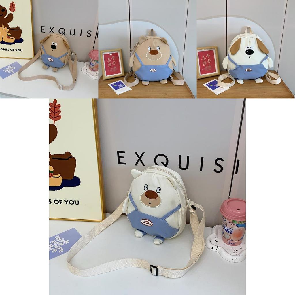 Cartoon Capybara Kids Crossbody Bag Lightweight Nylon Backpack For Kindergarten Daily Use