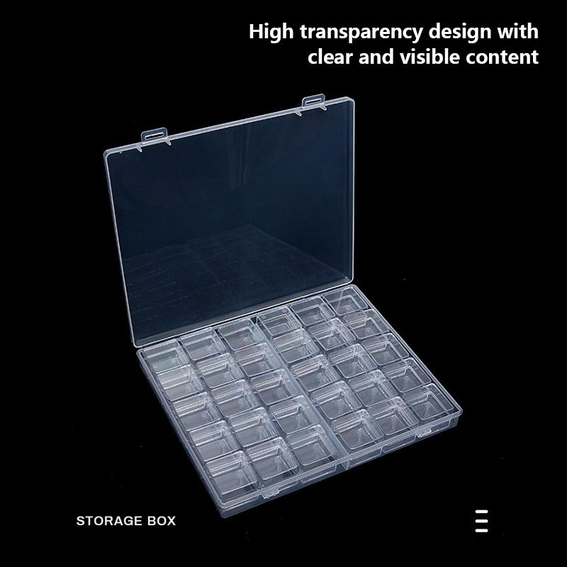 Transparent Organizer Nail Art Container Beads  Organizer Nail Art Storage Box Multifunctional Small Grid Storage Box