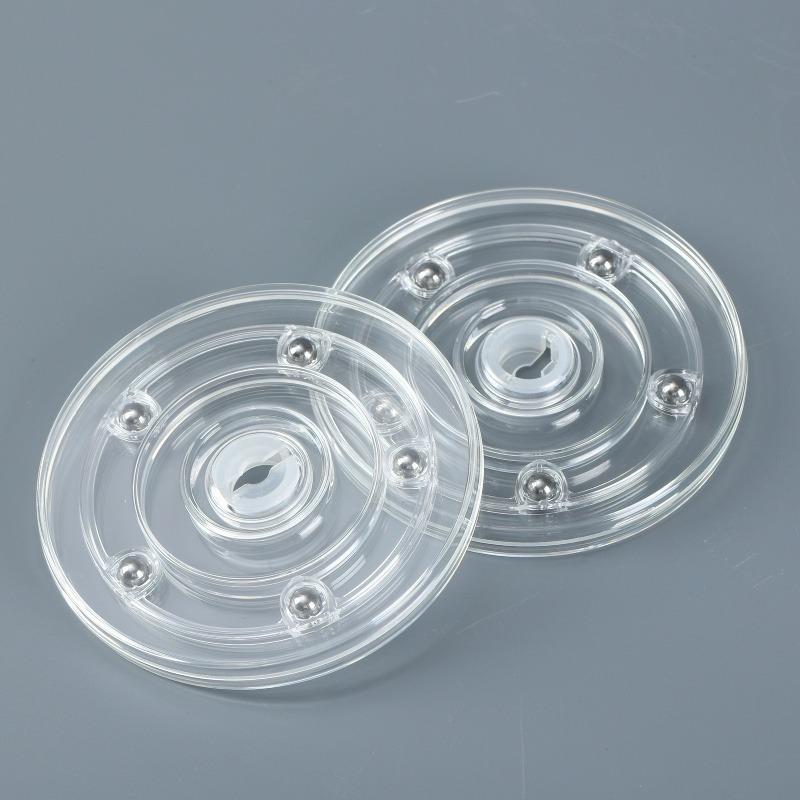 10 Pack Clear 4-Inch Acrylic Turntables for Spices Cakes Rotating Display Base Multi-purpose Rotating Tray for Bathrooms Kitchen
