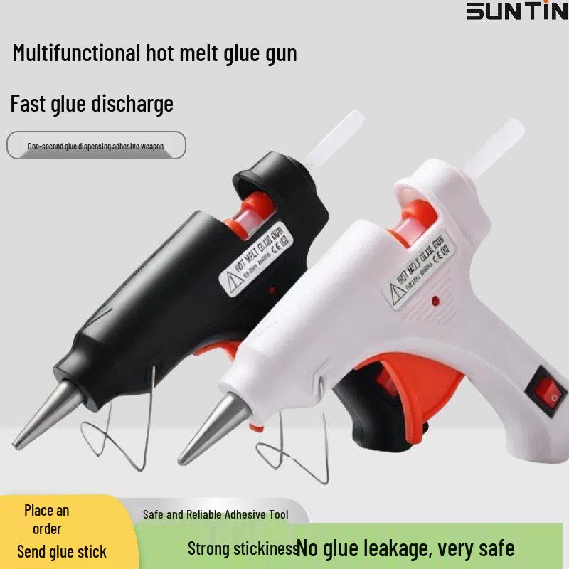 Compact 20W Hot Melt Glue Gun with High Viscosity 7mm Sticks - Ideal for DIY, Crafts, and Student Dorm Rooms
