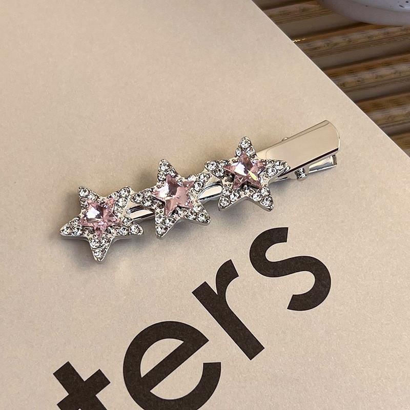 Pink Sweet Water Diamond Hair Clip Women's High End Temperament Duck Billed Clip Hair Accessories