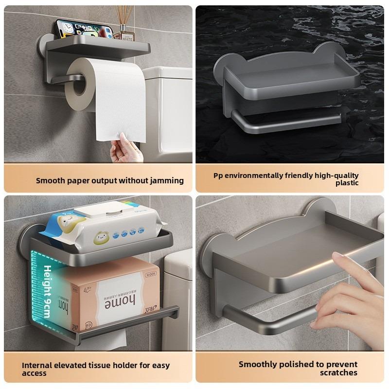 Toilet Tissue Box, Non-perforated Toilet Toilet Paper Box, Wall-mounted Tissue Holder, Toilet Roll Box, Toilet Storage Rack