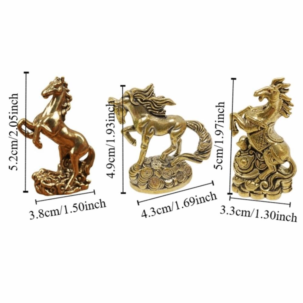 Mini Copper Horse Sculpture Realistic Retro Pony Statue Running Horse Ornaments  Chinese New Year