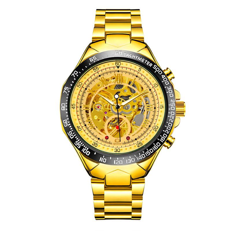 Top Brand New Fashion Business Mechanical Men's Watch Hollow Automatic Men's Mechanical Waterproof Watch