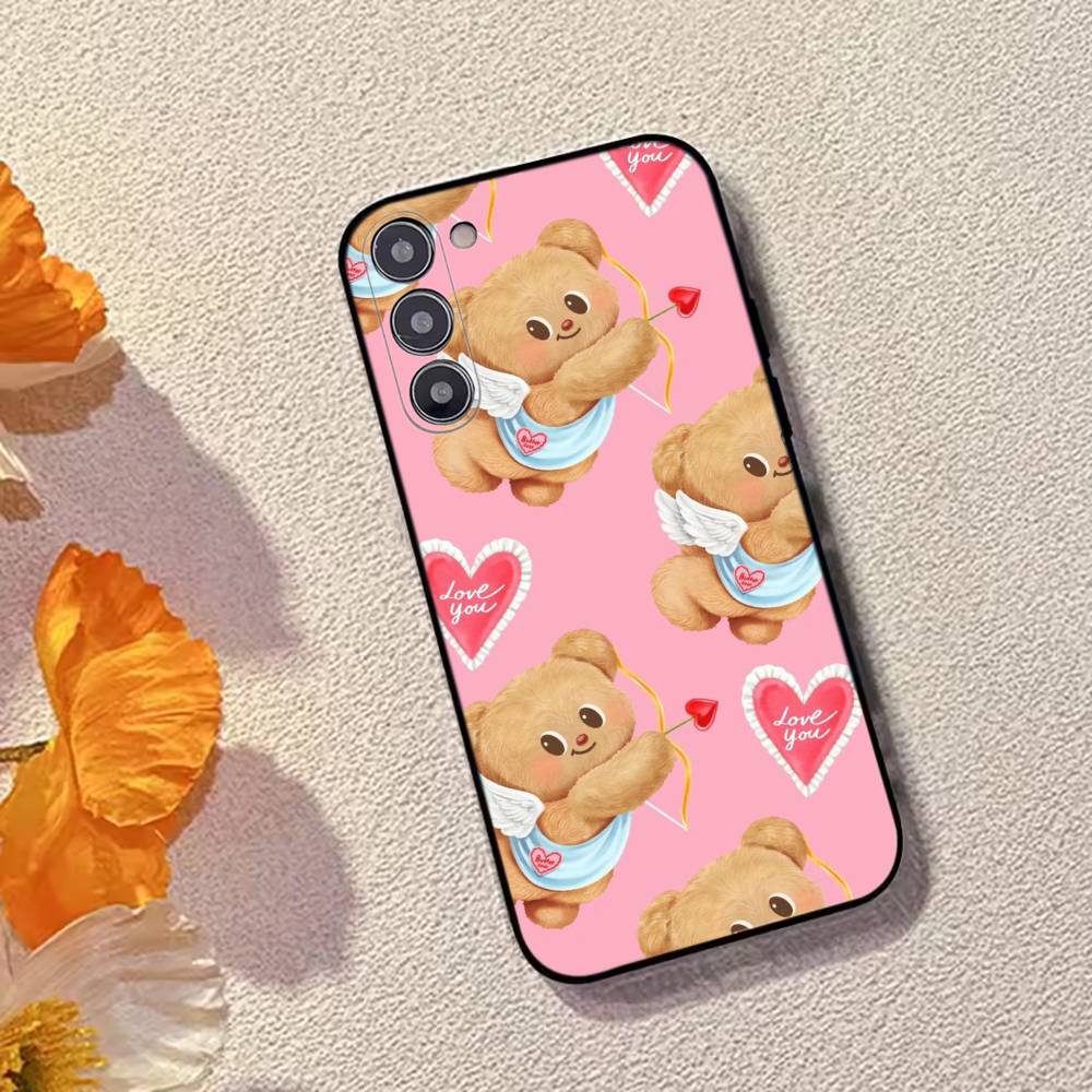 

Cute Cartoon B-Butterbear Phone Case For Samsung Galaxy A73,A72,A71,A70,A53,A52,A51,Soft Silicone Black Cover Samsung a30 a20