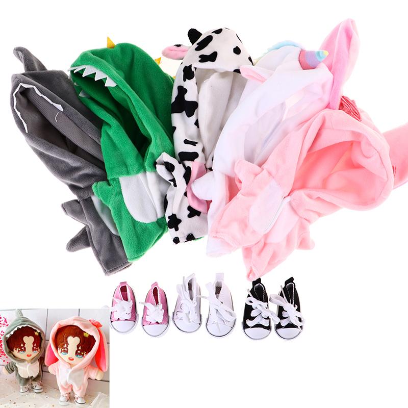 1PC Cotton For 20cm Doll Stuffed Toys Gifts Dolls Accessories Plush Toy Clothes Doll Pajamas Dinosaur Bodysuit Pants