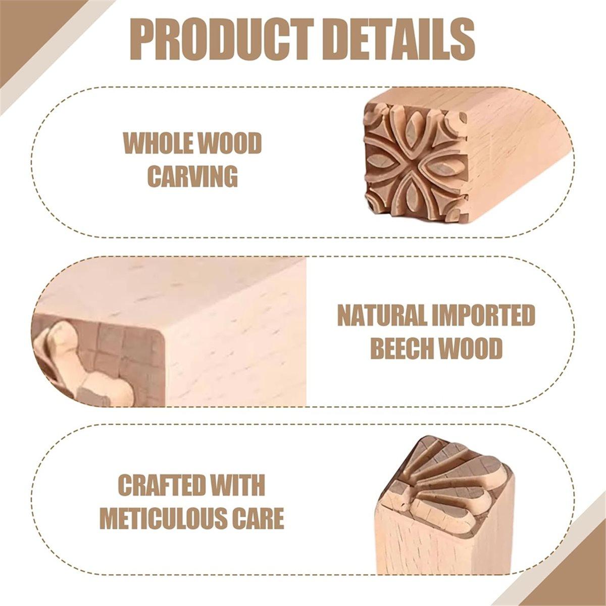 

2026 New 18 Pcs Clay Modeling Pattern Stamp Kit, Wooden Clay Pottery Stamps Pottery Tool Wood Block Stamp, Pottery Tools Set China Mainland