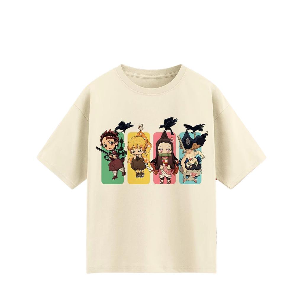 Anime Demon Slayer Cartoon Tshirt 2026 Summer New Unisexs Womens Cotton Breathable Oversized Y2K TShirt Street Wear Unisex