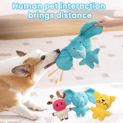 Hunde Plüschtier Stofftier Kauspielzeug Quietschendes Plüschtier Elefant Löwe Ziege Giraffe Hund Zerrspielzeug